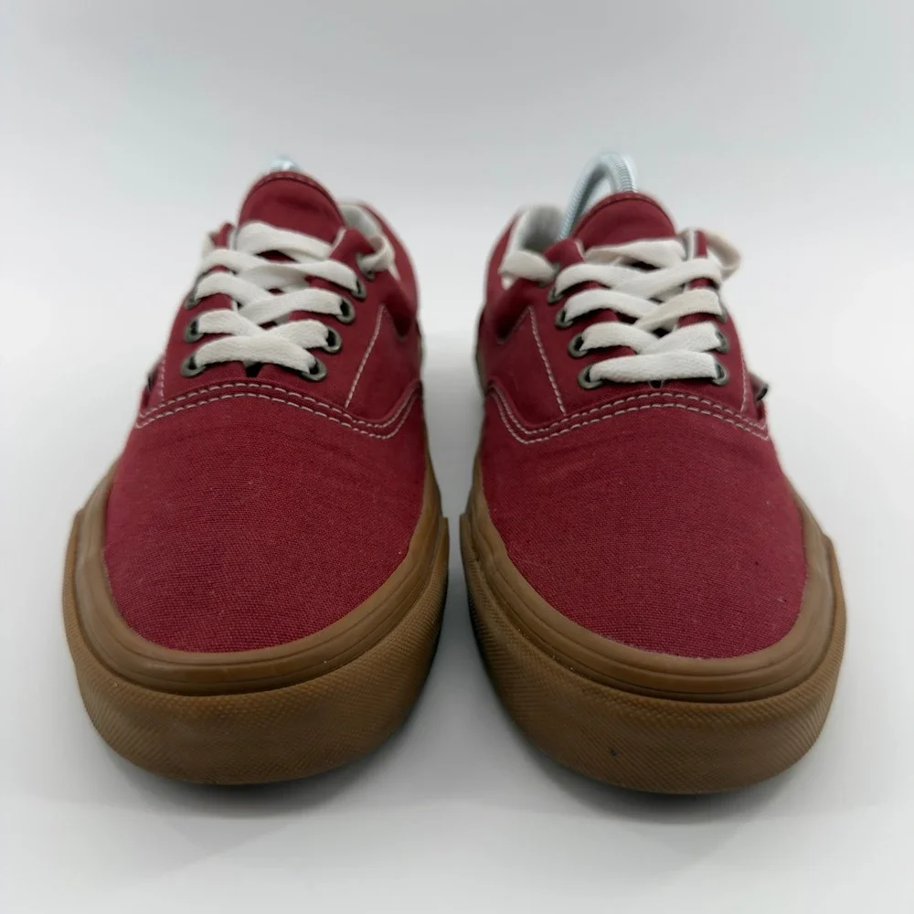 Vans Era 59 Burgundy Canvas Gum Sole Sneakers Mens 9 Low Top Shoes